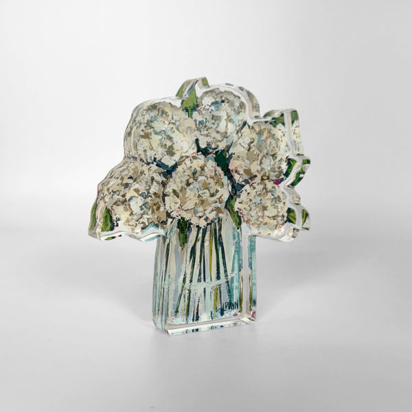 Hydrangeas in Cream Acrylic Floral: Bitty