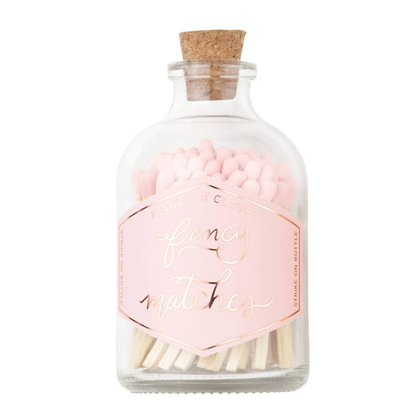 Blush Pink Matches in Glass Jar – Aesthetic Safety Matches