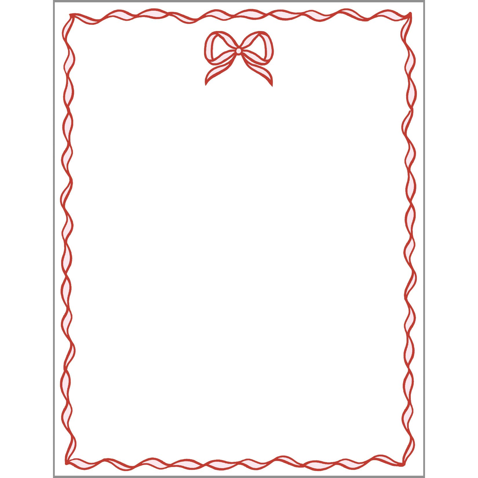 Pink Bow Scallop Notepad