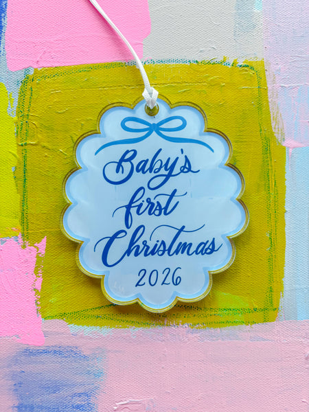 Baby's First Christmas 2026 Ornament - Blue