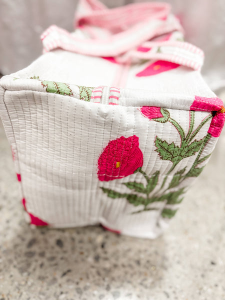 Pink Mughal | Large Quilted Duffel Bag