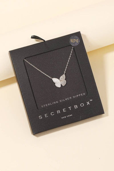 Gold Dipped Butterfly Pendant Necklace: GD