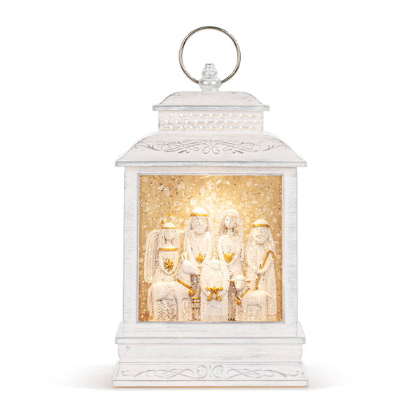 Nativity Lit Musical USB Snow Globe Lantern - 6.5x10in