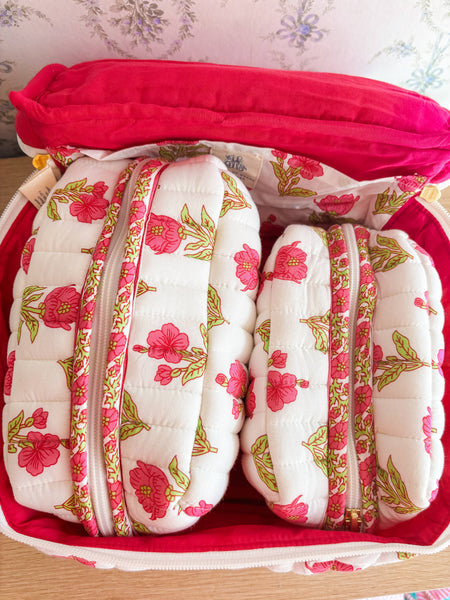 Magnolia Luxe | Quilted Cosmetic Bags-set of 3 