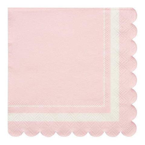 Cocktail Napkin Scalloped Edge Blush/20 pkg