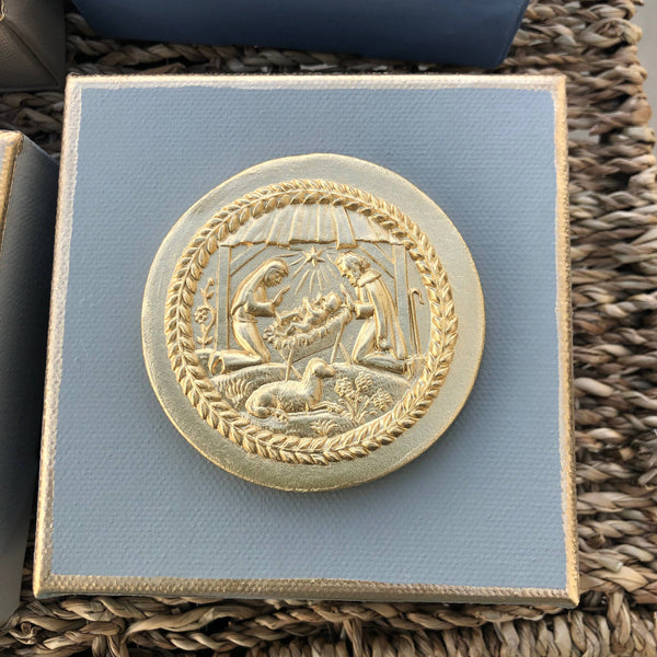 Nativity Intaglio Canvas | Plaster Intaglio Art | Christian: Sage