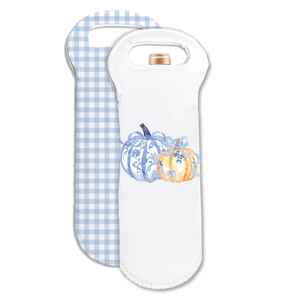 Neoprene Wine Tote - Chinoiserie Pumpkins: Chinoiserie Pumpkins