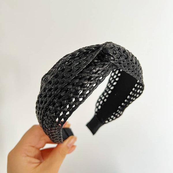 Woven Straw Twist Knot Headband: Assorted