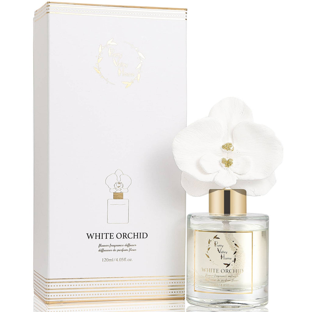 White Orchid Flower Diffuser Gift Set