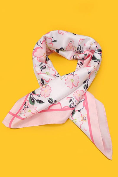 FLOWER LEAF SILKY FEEL BANDANA SCARFF