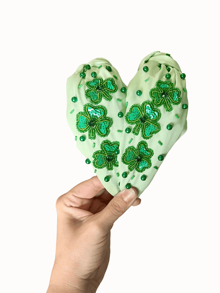 Beaded Shamrock Headband - St. Patrick’s Day