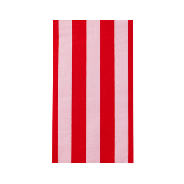 PINK & RED SIGNATURE CABANA STRIPE GUEST TOWELS