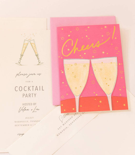Pink Cheers Greeting Card