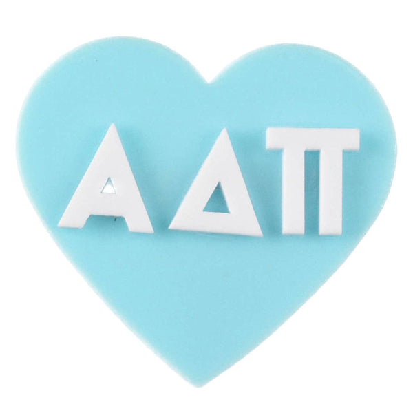 Sorority & Greek Acrylic Heart Pin/ Button: Kappa Delta