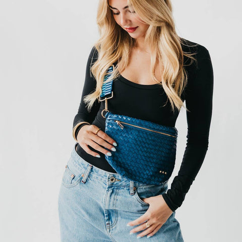 Westlyn Woven Bum Bag: Denim Blue