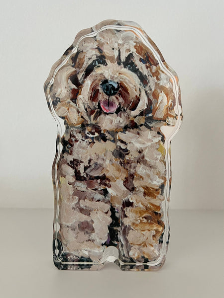 "Cockapoo Blonde" acrylic : Large Shelfie