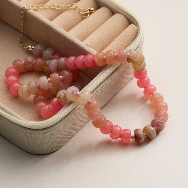 Beaded Necklace: Light Blue
