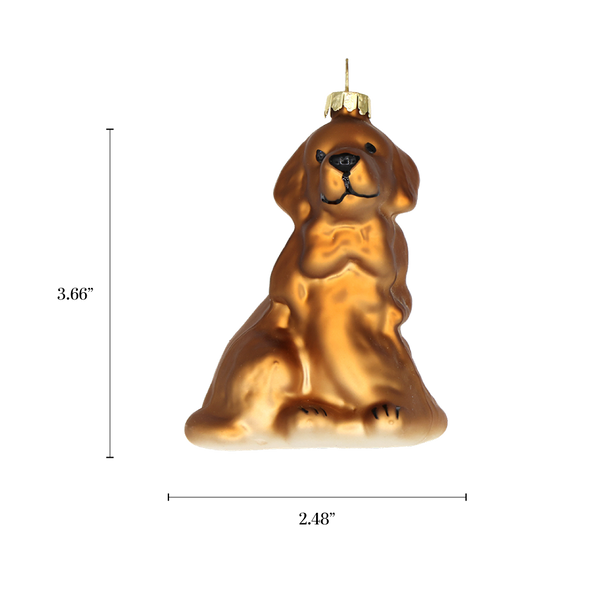 Golden Dog, Handcrafted Glass Pet Dog Lover Holiday Ornament
