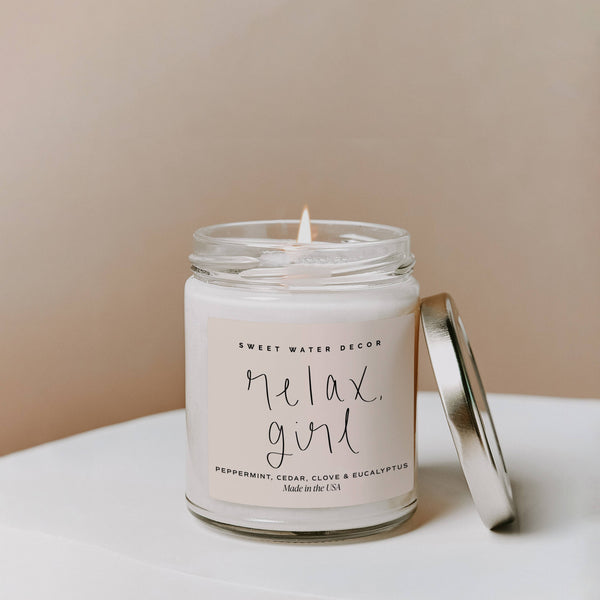 Relax, Girl 9 oz Soy Candle - Home Decor & Gifts