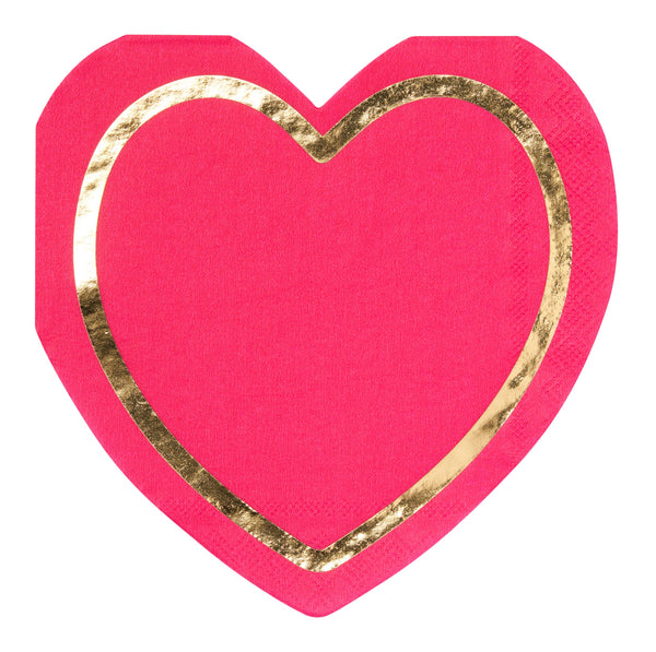 Heart Die cut Lunch Napkin Love Notes Assorted/16 pkg