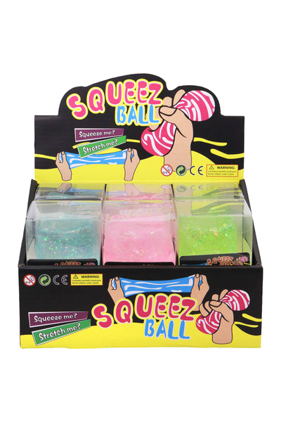 Shimmery Glitter Cube Putty Filled Squishy