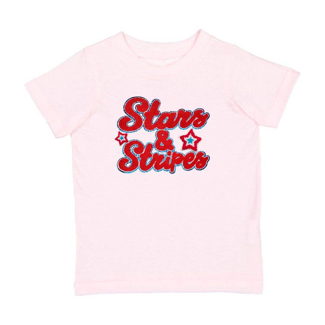 Stars and Stripes Patch Short Sleeve T-Shirt -