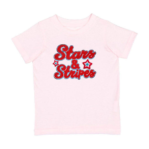 Stars and Stripes Patch Short Sleeve T-Shirt -