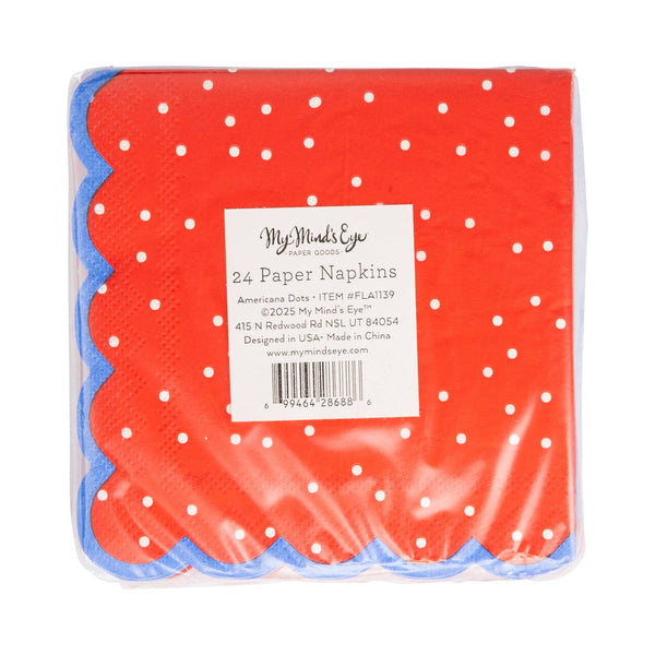 Americana Polka Dot Cocktail Napkin Set