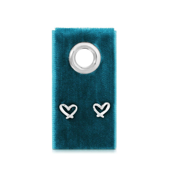 Free Form Heart Studs on Velvet Gift Tag: Gold