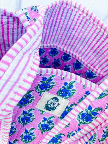 Blue Blossom | Regular Quilted Tote Bag