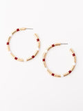 Large Nellie Crimson & White Earrings