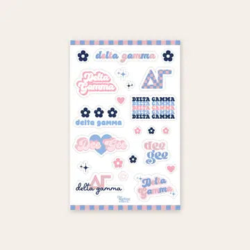 Sorority Decal Sticker Sheets
