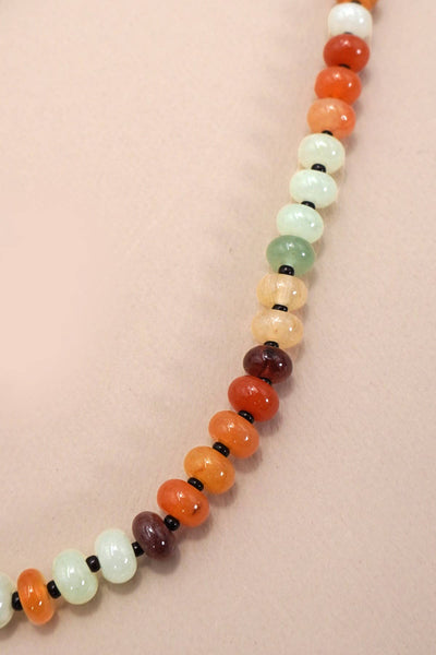NATURAL AGATE GLASS SEMI PRECIOUS BEAD NECKLACE 1D