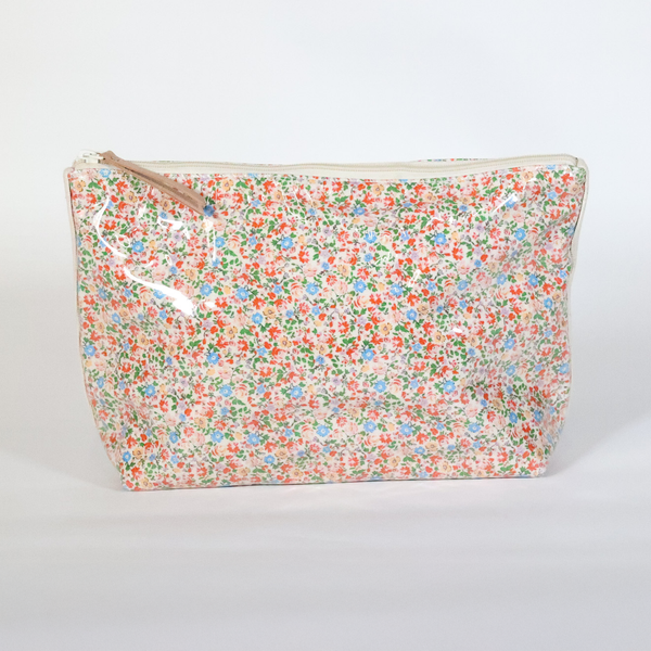 Floral Clear Coated Travel Pouch