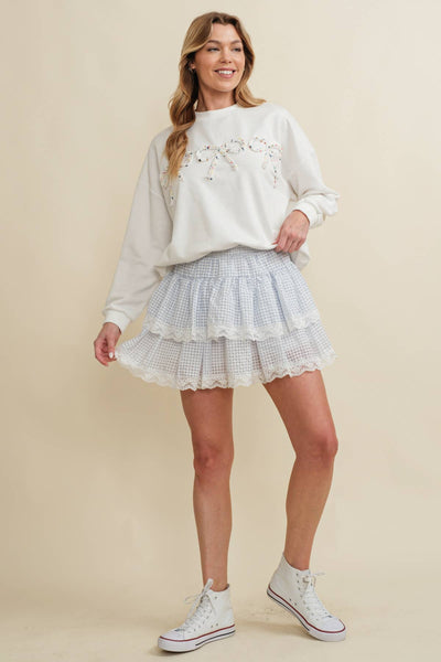 BOW ACCENT PULLOVER TOP