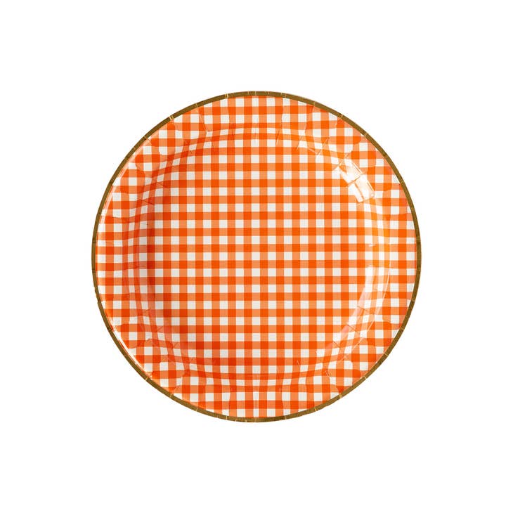 Harvest Orange Gingham Plates