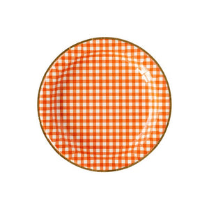Harvest Orange Gingham Plates