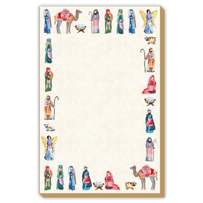 Nativity Scene Border Luxe Large Notepad