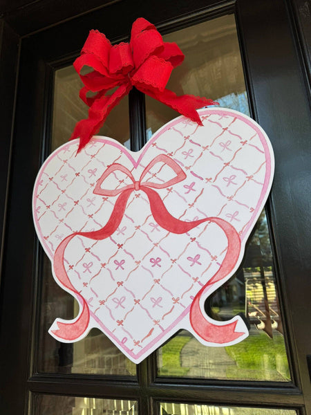 Isabella Heart with Bows Door Hanger