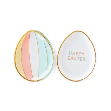 Happy Easter Egg Shaped Plates