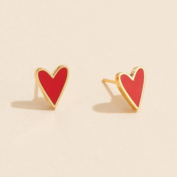Blush Heart 18K Gold Dip Stud Earrings