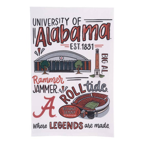 University of Alabama Icons Tea Towel