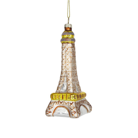 Eiffel Tower, Vintage Souvenir Glass Christmas Ornament