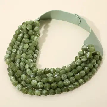 Agate Ball Bead Magnetic Clasp Necklace