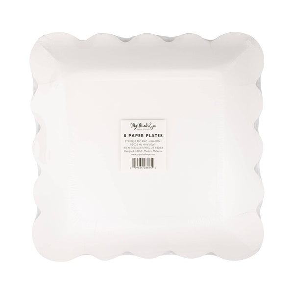 Stripes 9" Ric Rac Trim Paper Plate