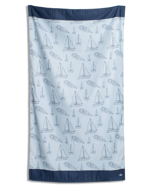 Set Sail Giant Beach Towel    Light Blue/Navy    40x70