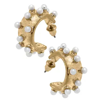 Persephone Pearl Hoop Earrings