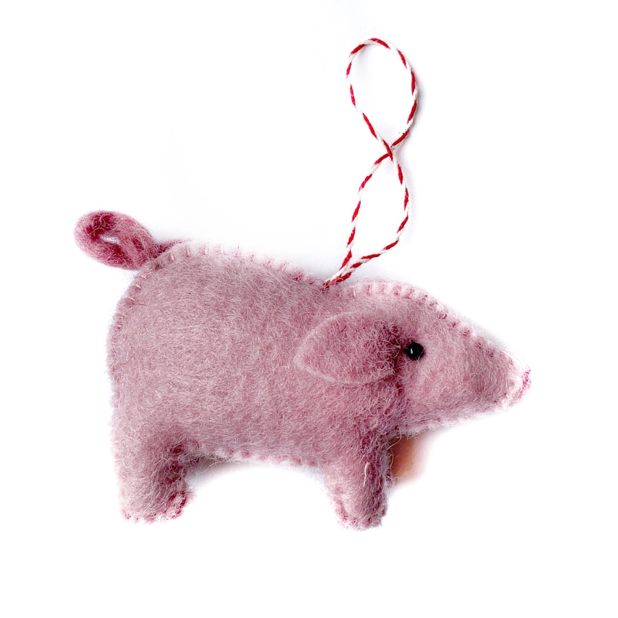 Pig Felt Wool Christmas Ornament