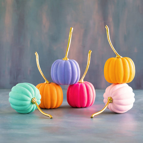 Glitterville Rainbow Pumpkin, Med, 6”