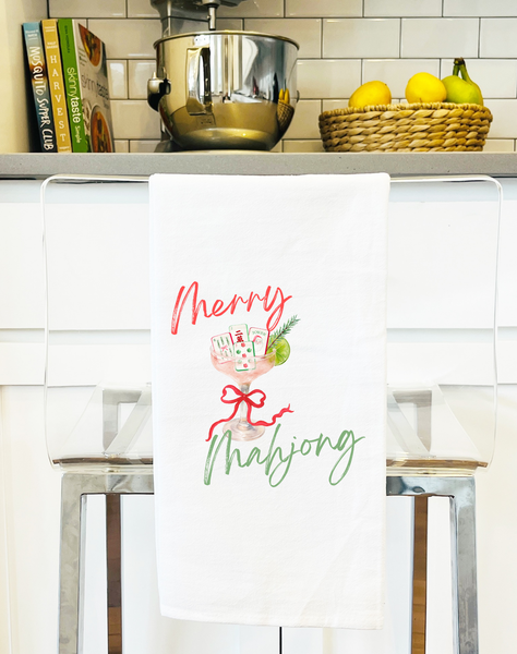 Merry Mahjong Christmas gift towel holiday cute hostess gift